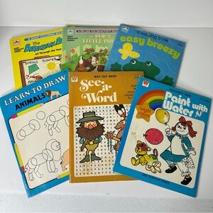 Vintage coloring activity book lot 70s 80s 90s